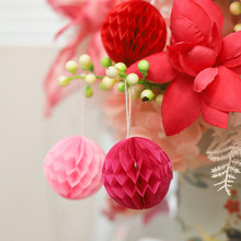 新年春节彩色蜂窝小灯笼装饰福桶年宵花礼盒挂饰节日氛围点缀装扮