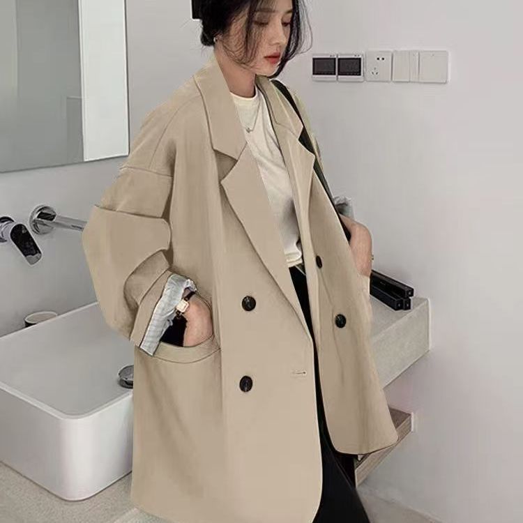 小西装外套女2025春春秋新款时尚韩版气质宽松学院风西服女上衣潮|undefined
