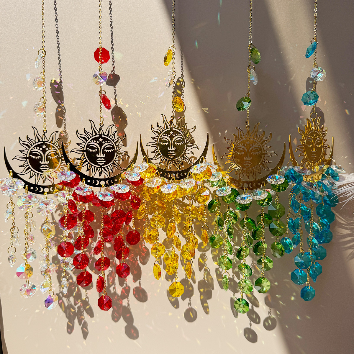 90g Weight Suncatcher, Wind Chime Home Textiles & Decor Type 1 Piece Quantity Housewarming, Graduation, Birthday Occasion Crystal Material Sun Pattern Simple Style Style Simple Style Sun Crystal Suncatcher Wind Chime Wall Art 3