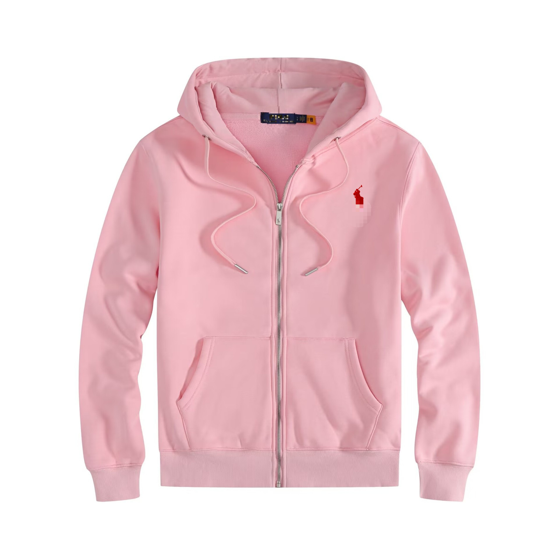 Zipper pink-red label