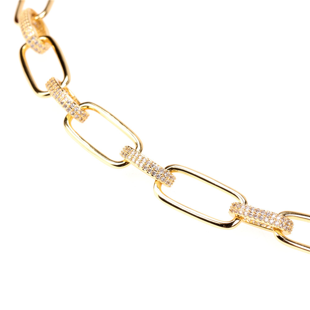 Thick chain interlocking zircon retro tassel earring necklace setpicture14