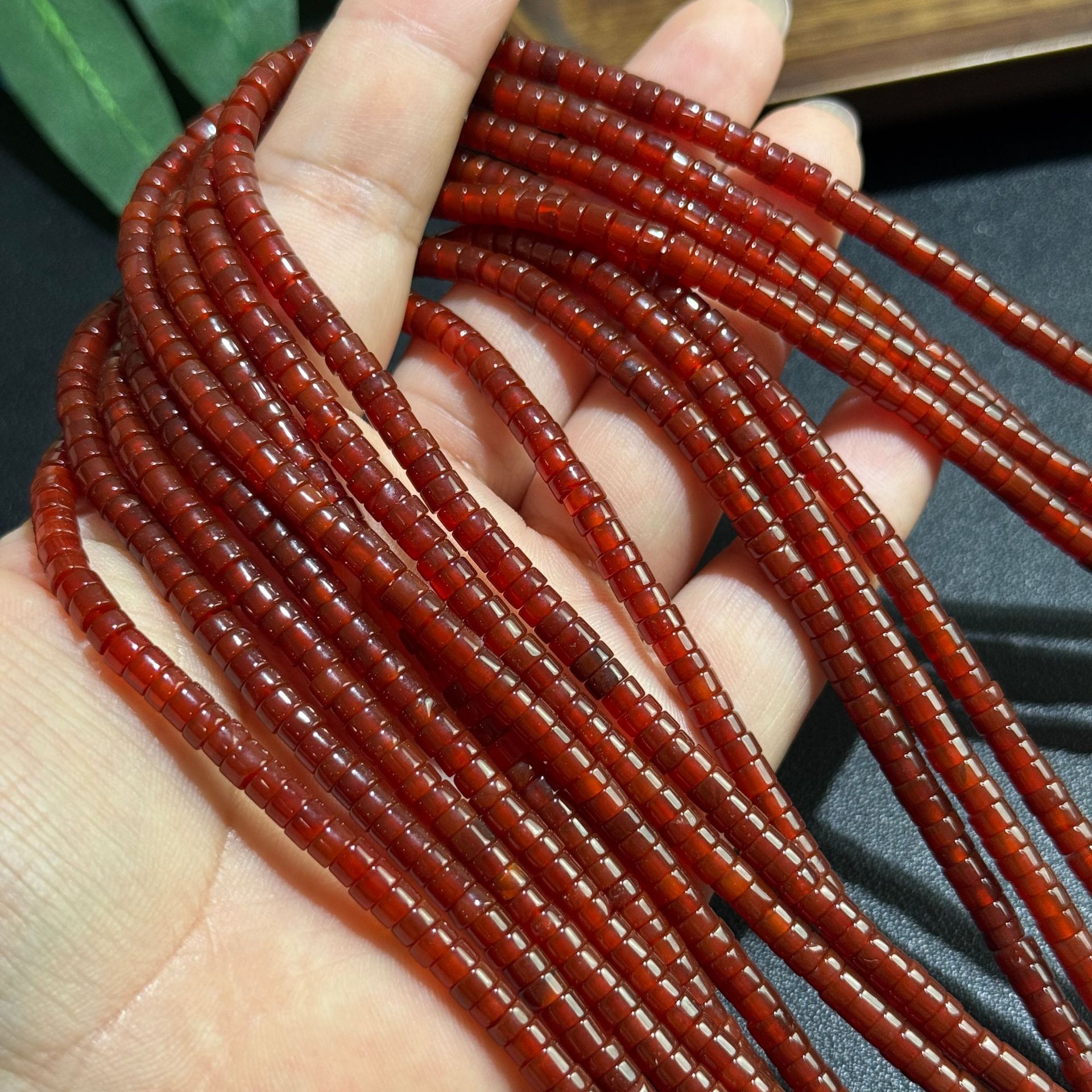 Ágata natural 4 * 2mm recta ágata roja espaciador cuentas semiacabadas Diy collar pulsera con cuentas