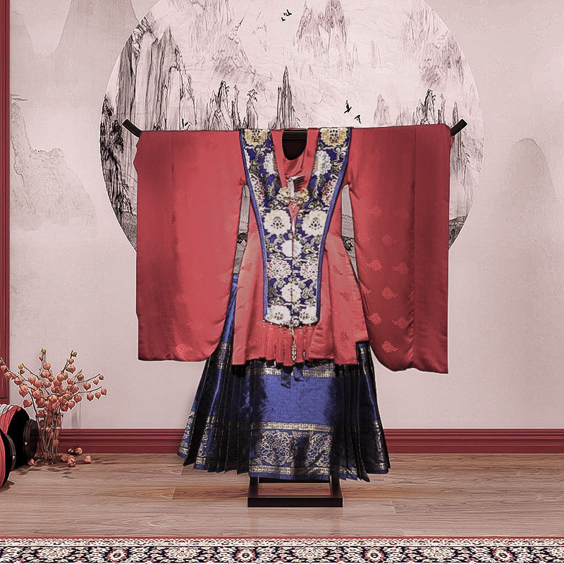 새로운 중국 스타일의 고대 스타일 디스플레이 랙, Hanfu 랙, 바닥 스탠딩 랙, 당나라 정장 바닥 스탠딩 수직 수직 교수형 디스플레이 스튜디오 옷걸이