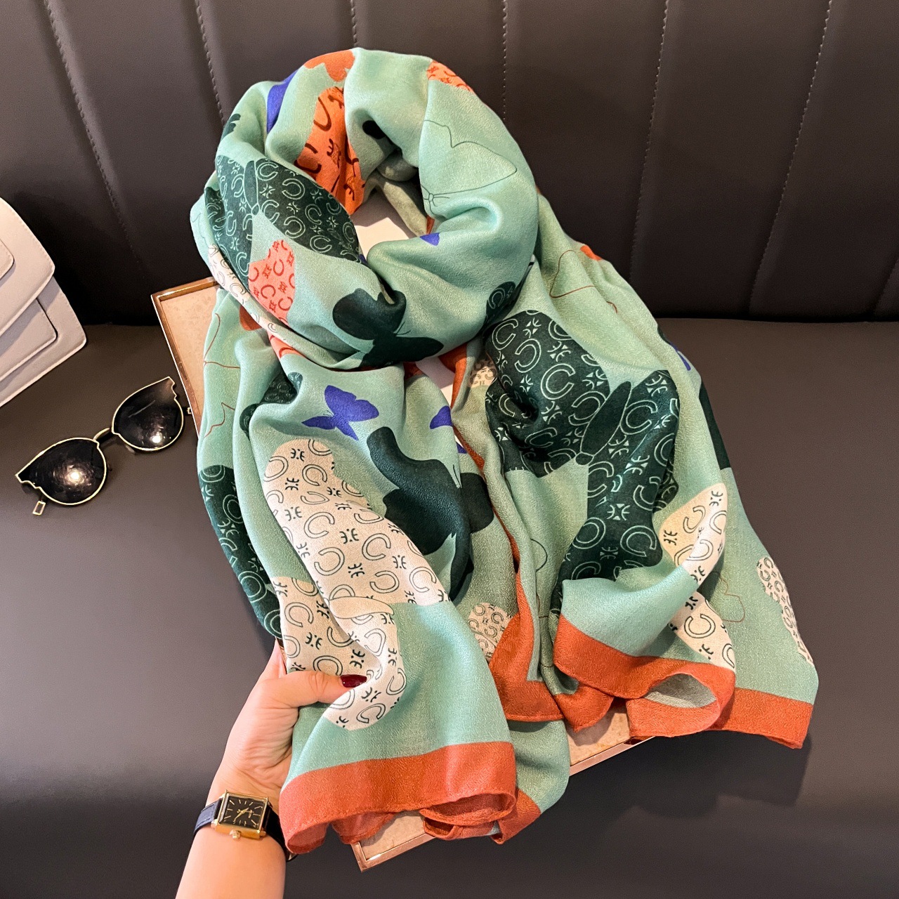 면과 린넨 스카프-40