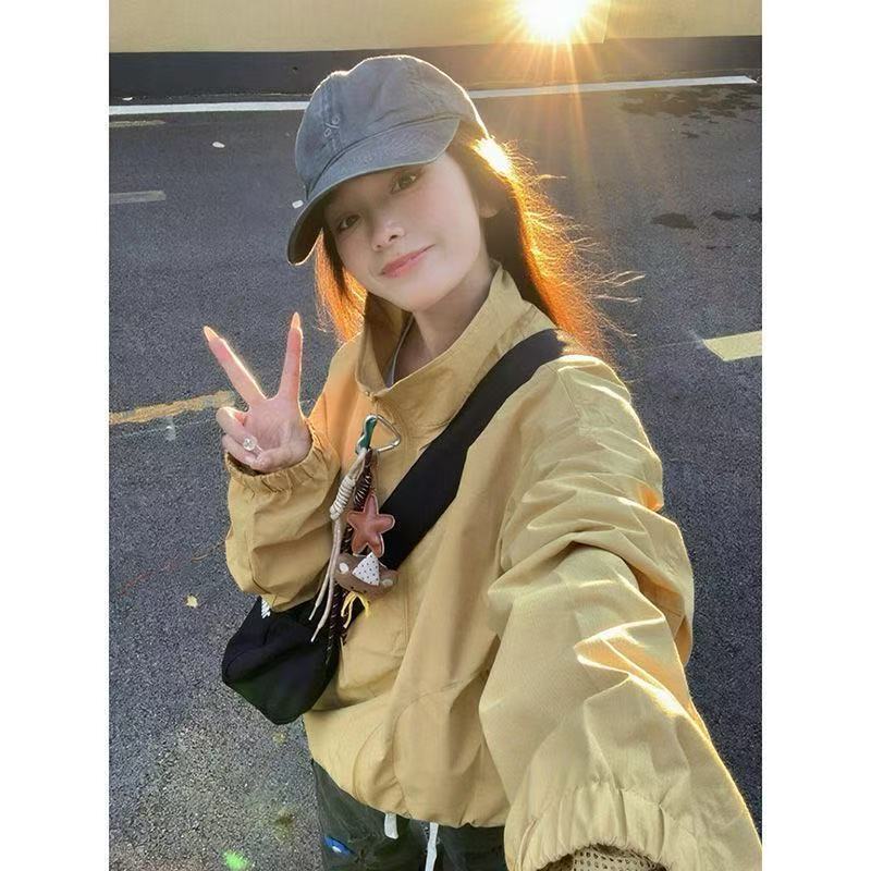 Factory Direct Sale 2026 New Style Stand Collar Jacket Unisex Loose Casual Color-Blocking Zipper Pocket Windproof Thin Outerwear