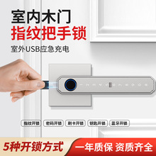 家用木门智能锁智能指纹锁办公室别墅双开密码锁防盗电子门把手