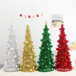 Factory Direct Sales Christmas Supplies Decorative Ornaments Red Christmas Tree Folding Bell Tree Collapsible Tree Creative Tree