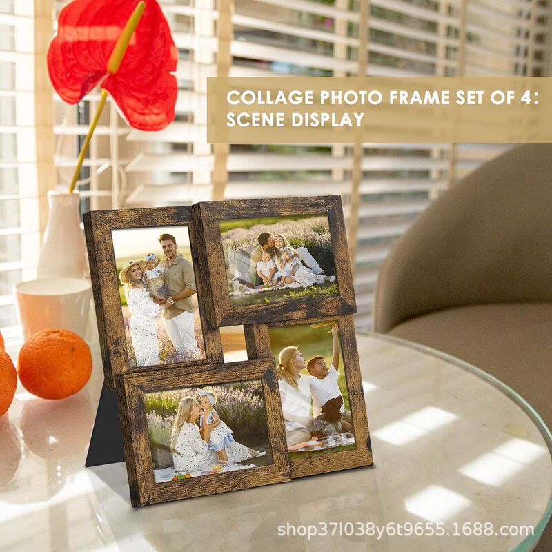 Wooden collage photo frame, ideal for displaying multiple family photos, a desktop photo display for selfies and commemorative pictures, and can also be hung on the wall Wooden collage photo frame, ideal for displaying multiple family photos, a desktop photo display for selfies and commemorative pictures, and can also be hung on the wall