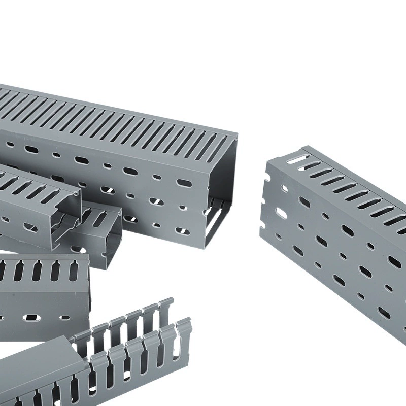 ПВХ проволочные канавки завод серые зубчатые проволочные канавки распределительные электрические канавки огнестойкие уплотнения канавки отверстия квадратные промышленные проволочные канавки