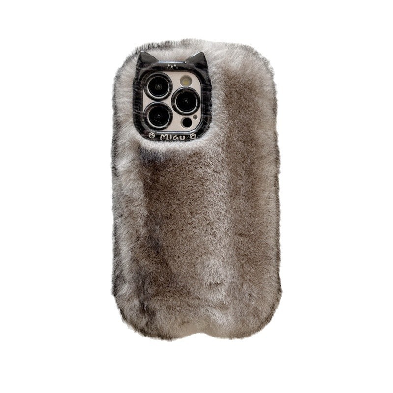 Ferret Plush Suitable for iPhone 16 Pro Max, Apple 15 Plus, Autumn and Winter Phone Case, 11, Apple 17, Foreign Trade, 14
