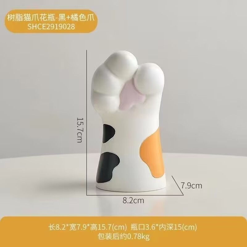 クリエイティブ花瓶猫の爪装飾品かわいいデスクトップリビングルームホーム玄関テレビキャビネットオフィスフラワーアレンジメント装飾|undefined