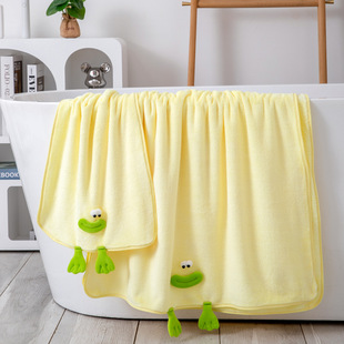 Spot Wholesale Cartoon Animal Coral Velvet Towel Soft and Absorbent Household Face Towel Bathing Face Wash Mother Towel Set