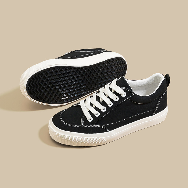 Zapatos blancos de pareja primavera nuevos zapatos casuales de mujer, zapatos de skate de altura baja zapatos de lona zapatos blancos al por mayor