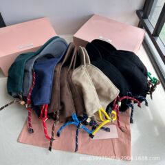 新款MIUMIU鸭舌帽彩色抽绳撞色字母软顶棒球帽男女童凹造型遮阳帽