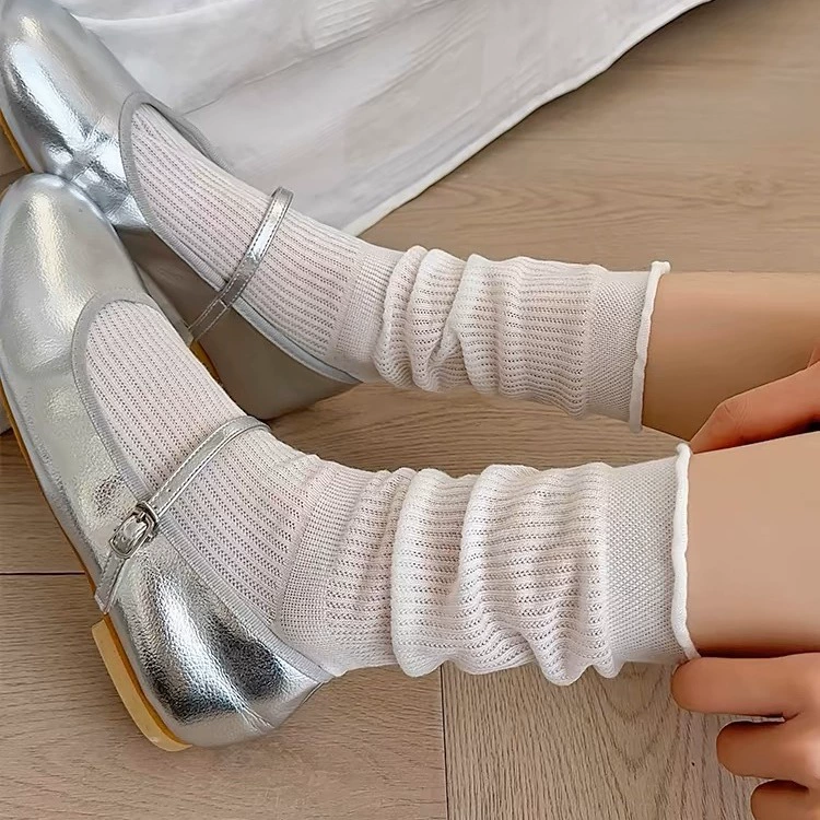 Thin brand summer knee socks, mid-length, gradient, sun protection