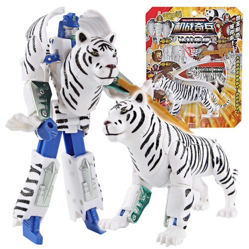 Kaierle Robot Fighter Lion Elephant White Tiger Eagle Panda Animal Pioneer Educational Transformation Toy Robot