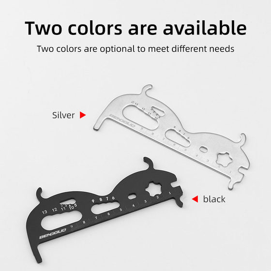 Bicycle Chain Measuring Ruler Six-in-One Chain Wear Measuring Caliper Mountain Bike Testing Tool