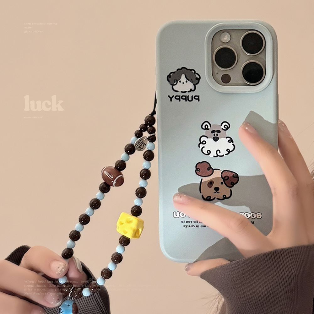 ins搞怪小狗手机壳适用iphone16苹果15pro max挂绳14适用13小众12