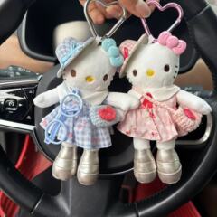 スタンディング KT 猫ぬいぐるみバッグキーホルダーペンダントかわいい KT 猫ペンダント人形人形女の子のための小さなギフト