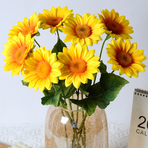 Internet celebrity bobo ball bouquet, simulated sunflower rose creative ornaments, table fake flower decoration, simulated flower diy