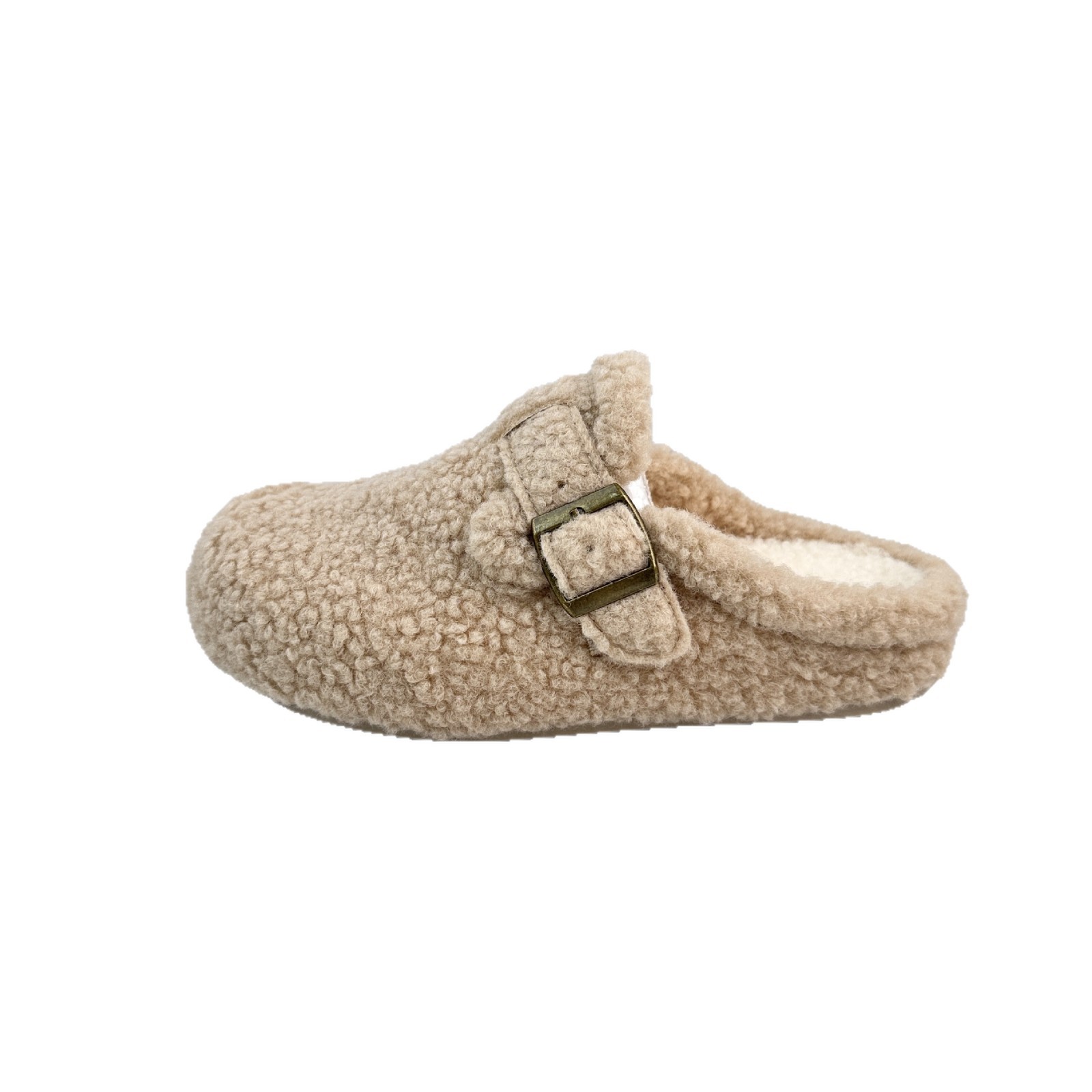 Yuanbo 2025 otoño y invierno nuevo estilo de moda con zapatillas de terciopelo, zapatillas de algodón vintage Burken perezosas