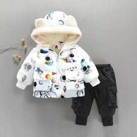 宝宝棉服套装2024新款1一3岁儿童棉袄冬季男童保暖外套婴儿棉衣潮