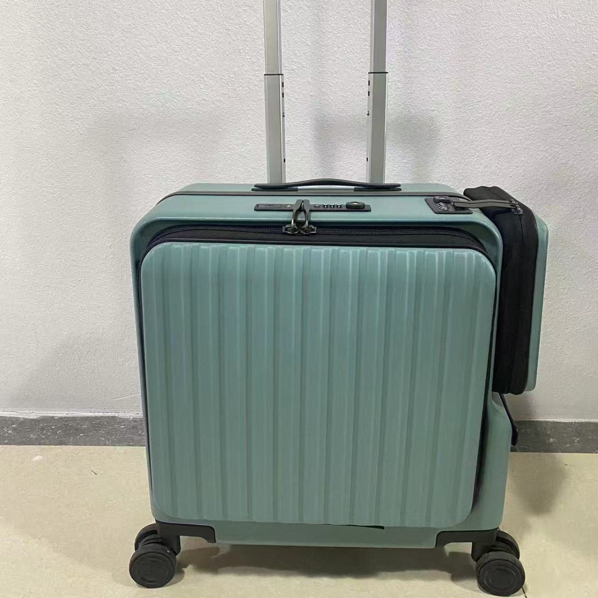 Women's Expandable Multifunctional Trolley Case 20 Inch Front Opening Leather Luggage Travel Suitcase Carry On With Men's Style_voghion.com