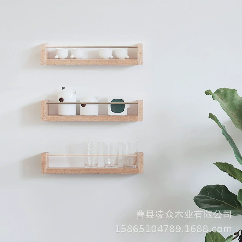 Деревянная настенная перегородка для хранения стаканов для воды косметика для ванной комнаты латунь анти-капля Инс деревянный настенный стеллаж для хранения