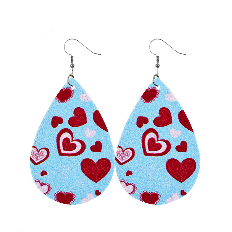 1 Pair Sweet Streetwear Heart Shape Pu Leather Drop Earrings display picture 27