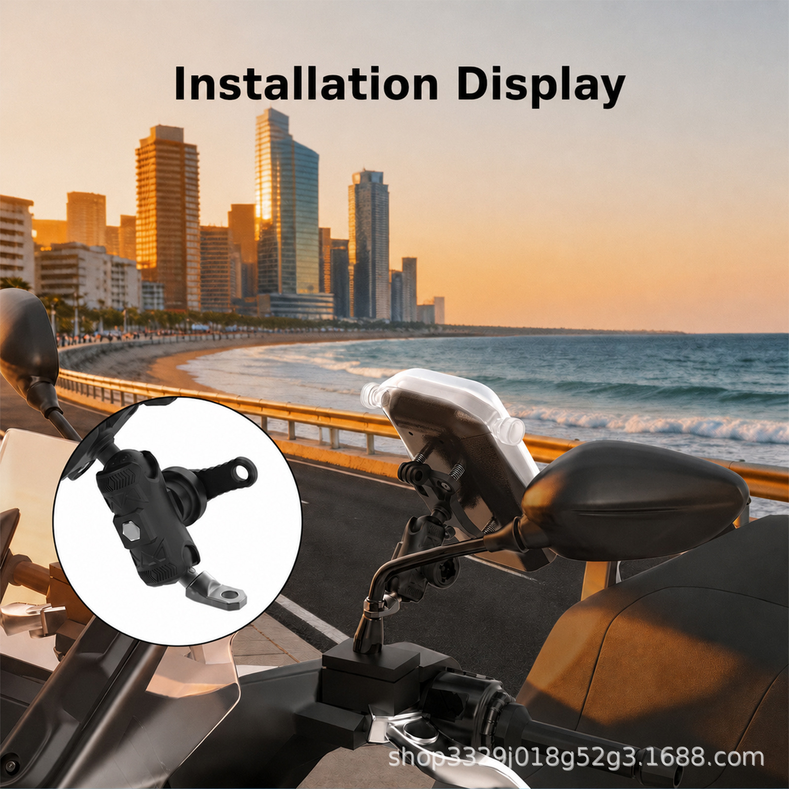 Motorcycle Shockproof Navigation Phone Holder Cross-Border Delivery Riding Outdoor Electric Vehicle Rainproof Phone Support Stand