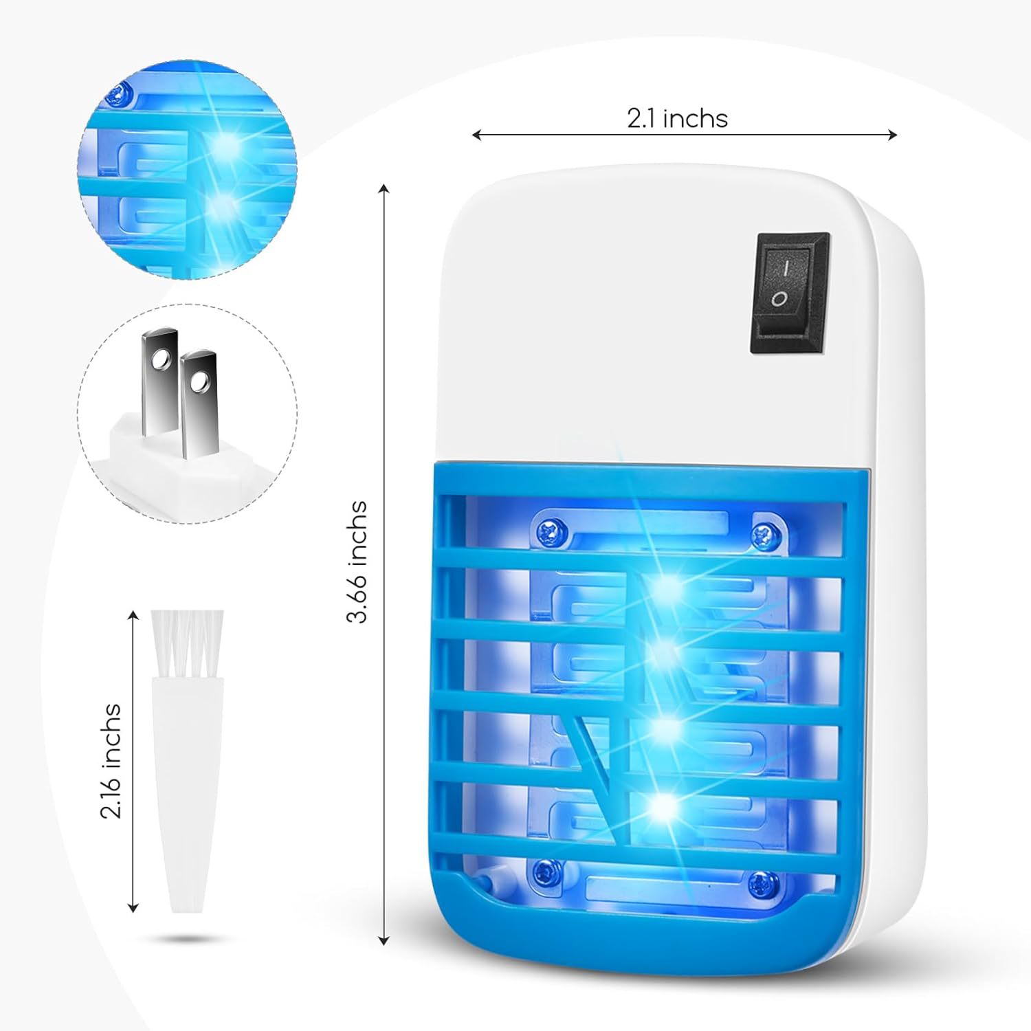 Lámpara doméstica automática de mosquitos pequeño tipo enchufable mosquitos repelente mosquitos choque eléctrico mosquitos una luz de barrido led ultravioleta