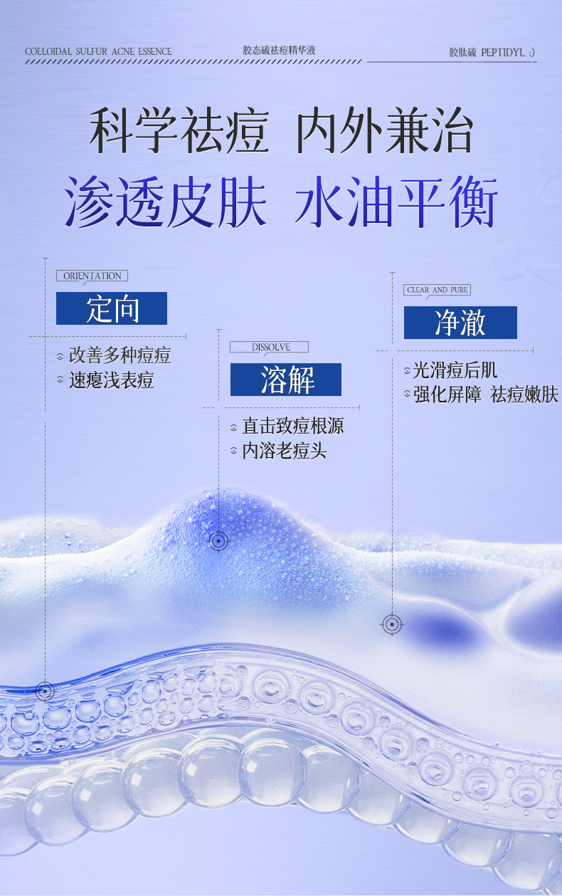 AOPY Colloidal Sulfur Acne-Fighting Essence Effective Acne Removal Improves Acne-Prone Skin Reduces Pimples and Blackheads Salicylic Acid Acne-Treating Liquid