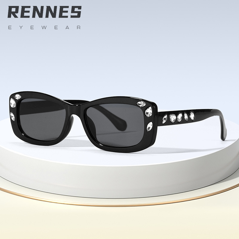 Nuevas gafas de sol elegantes y de moda de alta gama con diamantes rectangulares personalizadas