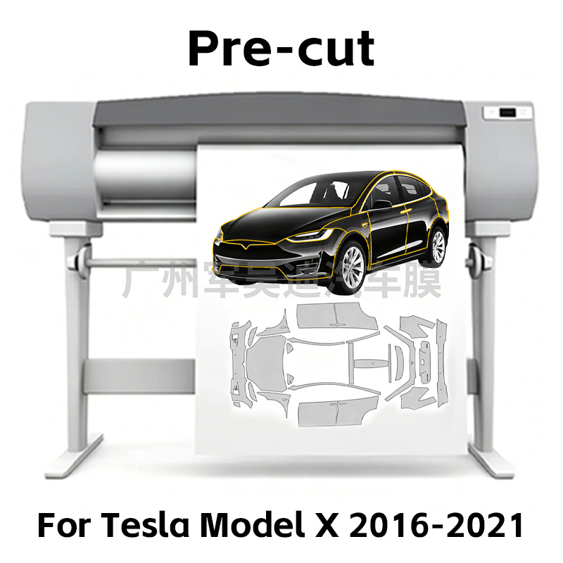 Cross-Border Supply Exclusively for Model X from 2016-2021, Pre-Cut Tpu Transparent Matte Car Film, Self-Healing and Scratch-Resistant