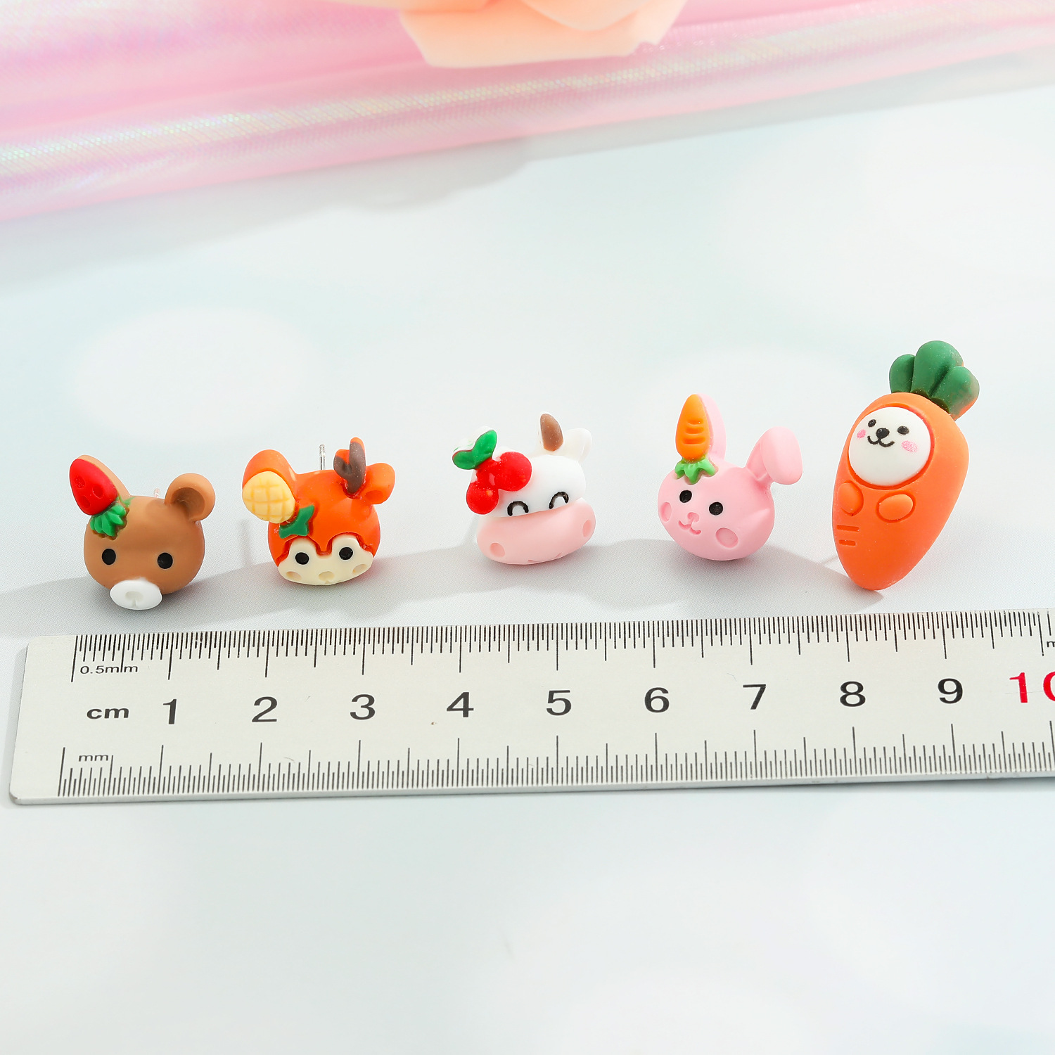 cartoon animal deer cow rabbit resin earrings wholesale Nihaojewelry
