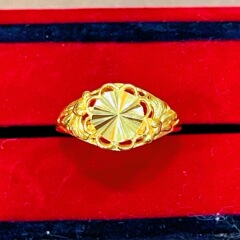 高模造ベトナム沙金指輪婦人八心八矢金メッキ指輪太陽花指輪の開口部は調節できる