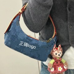 老いぼれの女性カバンPleaty Raye中古の脇下カバン丹寧デニム元宝餃子カバンロックショルダーバッグ