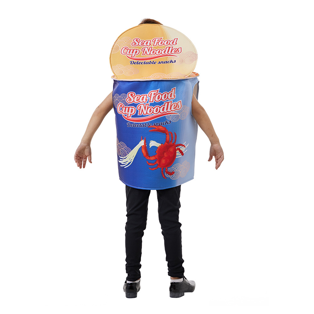Halloween de los nuevos niños tazón fideos jugar ropa diversión mariscos fideos instantáneos mono campus rendimiento ropa cos ropa