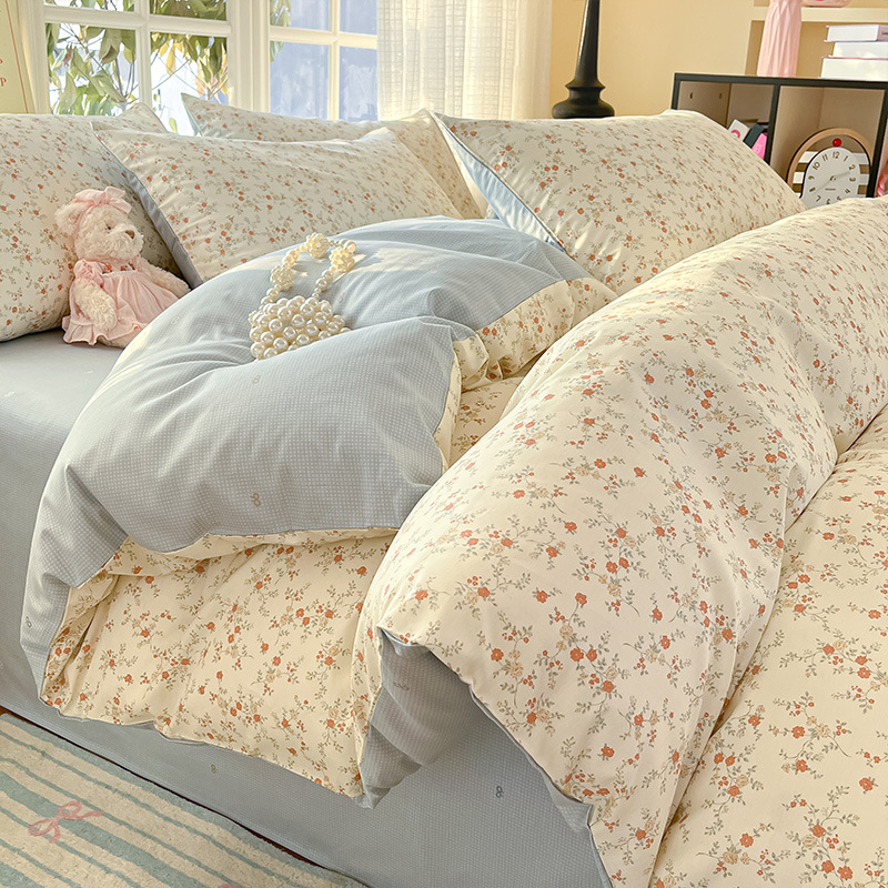 Mo Xi (¡Recomendado!) / Juego de sábanas de 1,2 m de tres piezas [funda de edredón 150*200cm sábana de cama 180*230cm funda de almohada 48*74cm * 1]