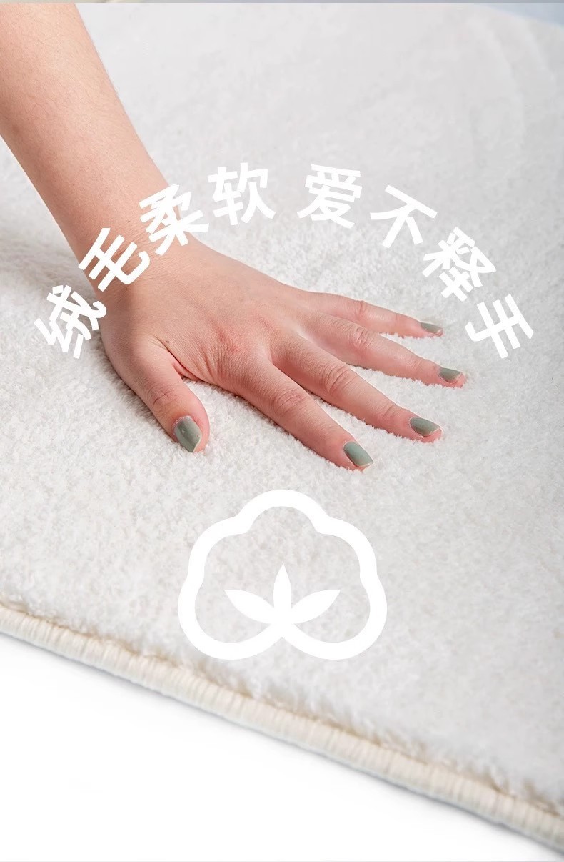 Cross-border American-style bow imitation cashmere plush home mat soft absorbent easy to take care of bedroom bedside mat