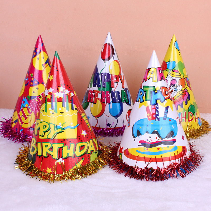 Birthday party hat, birthday hat, party hat, paper hat, laser triangular hat