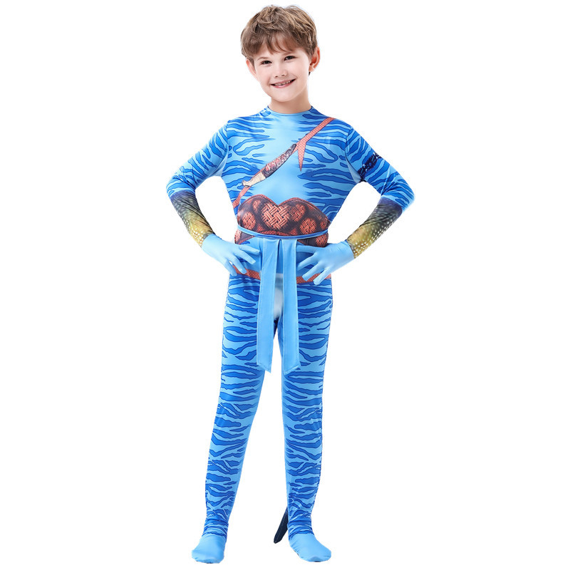 Disfraz de Halloween de Avatar 3 para niños, traje de escenario de héroe, atuendo de adulto, mono ajustado