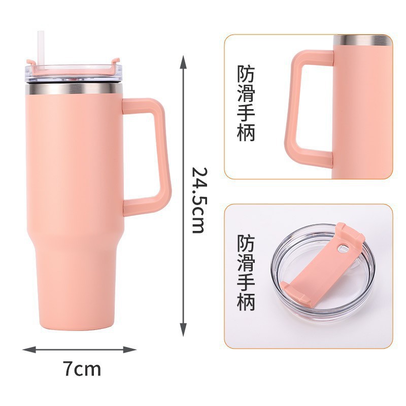 Cross-border 40oz generación de mango de taza de automóvil 304 taza de hielo de paja de acero inoxidable taza de aislamiento térmico de alto valor facial