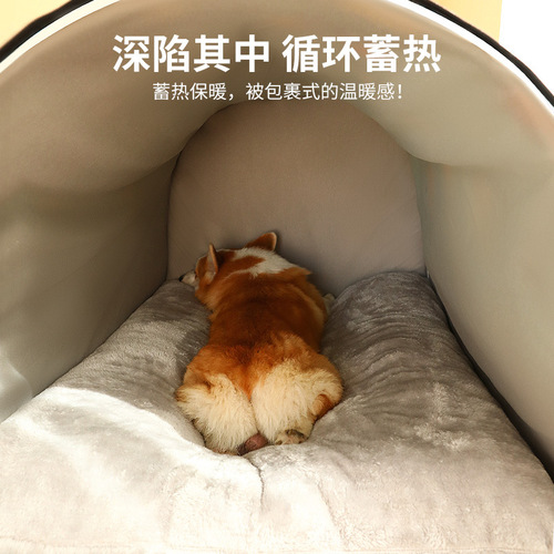 Winter kennel warm cat villa dog semi-enclosed house kennel four seasons pet kennel cat kennel kennel pet supplies