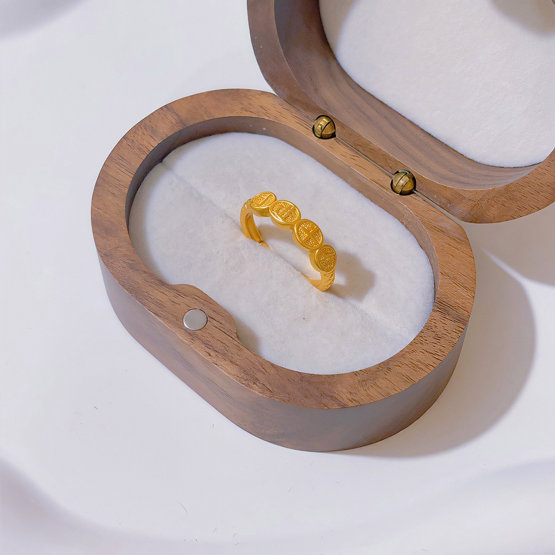 Ri Jin Dou Gold Oval Ring