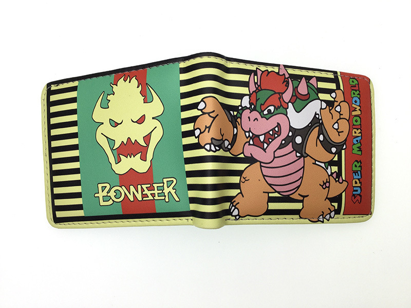 Nuevo Super Mary cartera corta Super Mario estudiante unisex pu cuero Snap cartera