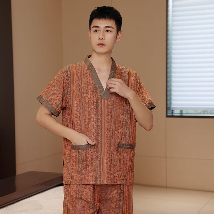 스웨트셔츠 여성용 가슴 더블 레이어 비료 플러스 사이즈 연인 남성 목욕 옷 사우나 옷 발 마사지 및 마사지 세트