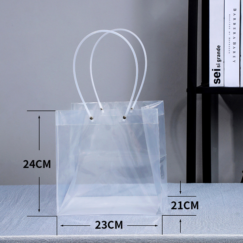 Directo de fábrica transparente flor bolso trapezoidal ramo bolso de mano Día DE LA Madre bolsa de regalo de mano