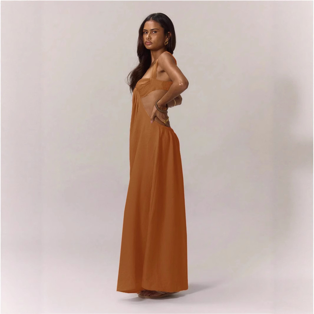 Women's Sexy Banquet Jumpsuit Halter Top Long Pants Fashion_ecoleips.com