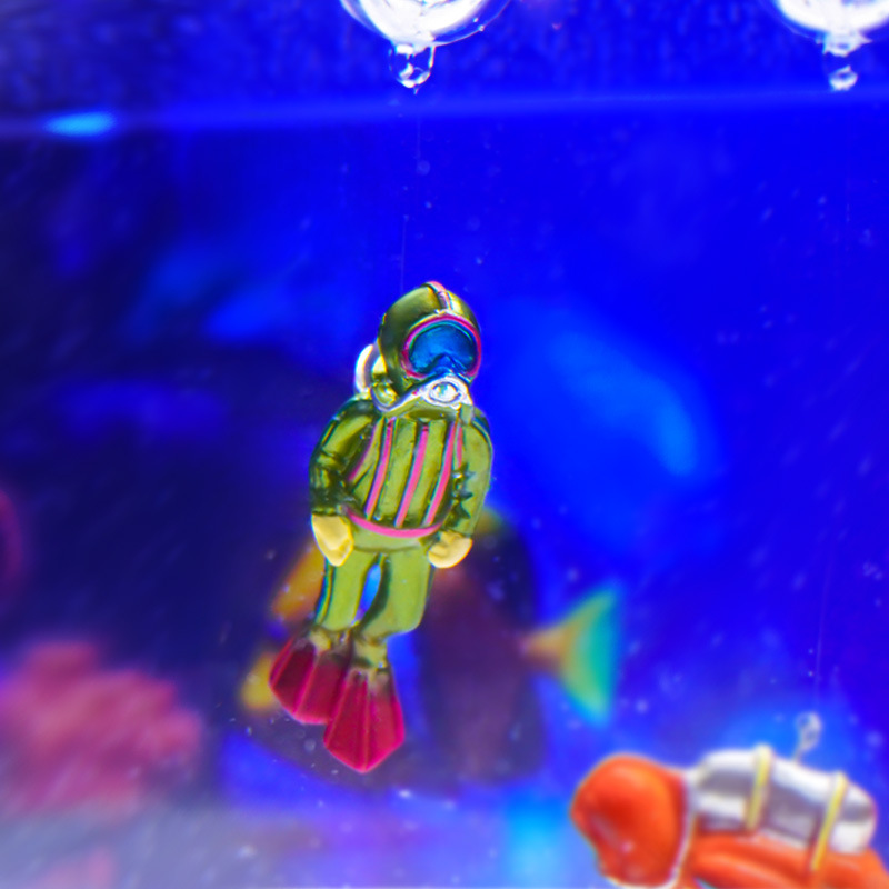 Decoración para Peceras, Serie Flotante, Personaje de Dibujos Animados con Bola Flotante de 3 cm, Mini Acuario